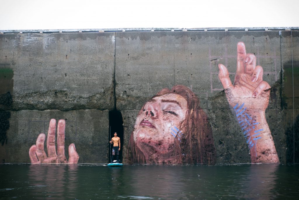 Huna Hula Canada Street Art Baie de Fundy Eau Marée Femme Fresque